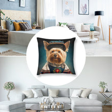Load image into Gallery viewer, Regal Aristocrat Yorkie Plush Pillow Case-Cushion Cover-Dog Dad Gifts, Dog Mom Gifts, Home Decor, Pillows, Yorkshire Terrier-7
