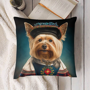 Regal Aristocrat Yorkie Plush Pillow Case-Cushion Cover-Dog Dad Gifts, Dog Mom Gifts, Home Decor, Pillows, Yorkshire Terrier-8