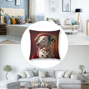Regal Crimson and Gold Dalmatian Plush Pillow Case-Dalmatian, Dog Dad Gifts, Dog Mom Gifts, Home Decor, Pillows-4