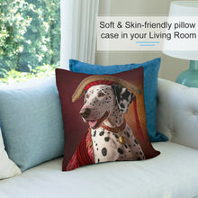 Load image into Gallery viewer, Regal Crimson and Gold Dalmatian Plush Pillow Case-Dalmatian, Dog Dad Gifts, Dog Mom Gifts, Home Decor, Pillows-5
