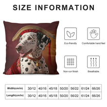 Load image into Gallery viewer, Regal Crimson and Gold Dalmatian Plush Pillow Case-Dalmatian, Dog Dad Gifts, Dog Mom Gifts, Home Decor, Pillows-12 &quot;×12 &quot;-White-1