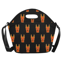 Load image into Gallery viewer, Regal Doberman Portrait Pattern Neoprene Lunch Bag-Accessories-Accessories,Bags,Doberman,Lunch Bags-Midnight Black-2