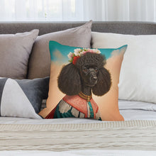 Load image into Gallery viewer, Regal Elegance Black Poodle Plush Pillow Case-Cushion Cover-Dog Dad Gifts, Dog Mom Gifts, Home Decor, Pillows, Poodle-2