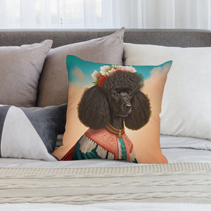 Regal Elegance Black Poodle Plush Pillow Case-Cushion Cover-Dog Dad Gifts, Dog Mom Gifts, Home Decor, Pillows, Poodle-2