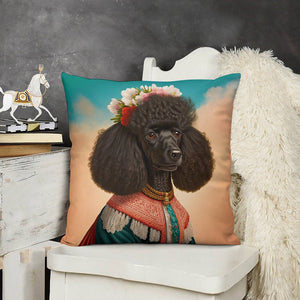 Regal Elegance Black Poodle Plush Pillow Case-Cushion Cover-Dog Dad Gifts, Dog Mom Gifts, Home Decor, Pillows, Poodle-3