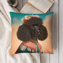 Load image into Gallery viewer, Regal Elegance Black Poodle Plush Pillow Case-Cushion Cover-Dog Dad Gifts, Dog Mom Gifts, Home Decor, Pillows, Poodle-4