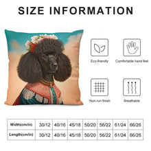 Load image into Gallery viewer, Regal Elegance Black Poodle Plush Pillow Case-Cushion Cover-Dog Dad Gifts, Dog Mom Gifts, Home Decor, Pillows, Poodle-6
