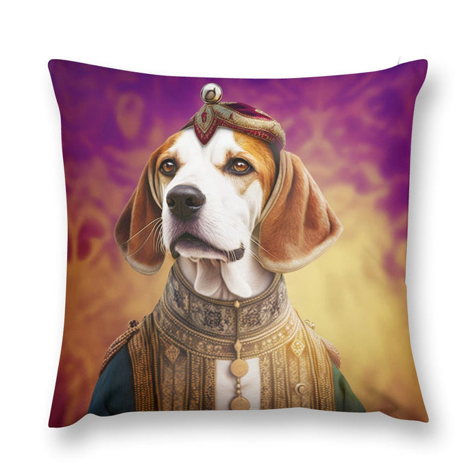 Regal Elegance Maharaja Beagle Plush Pillow Case-Cushion Cover-Beagle, Dog Dad Gifts, Dog Mom Gifts, Home Decor, Pillows-3