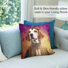 Load image into Gallery viewer, Regal Elegance Maharaja Beagle Plush Pillow Case-Cushion Cover-Beagle, Dog Dad Gifts, Dog Mom Gifts, Home Decor, Pillows-4