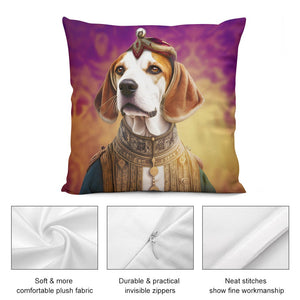 Regal Elegance Maharaja Beagle Plush Pillow Case-Cushion Cover-Beagle, Dog Dad Gifts, Dog Mom Gifts, Home Decor, Pillows-8