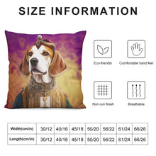 Load image into Gallery viewer, Regal Elegance Maharaja Beagle Plush Pillow Case-Cushion Cover-Beagle, Dog Dad Gifts, Dog Mom Gifts, Home Decor, Pillows-12 &quot;×12 &quot;-White-1