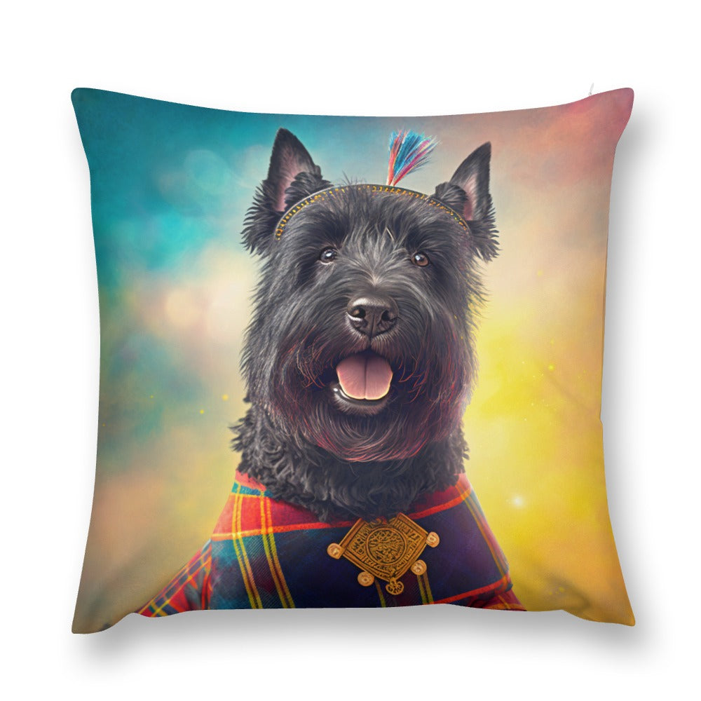 Regal Elegance Scottie Dog Plush Pillow Case-Cushion Cover-Dog Dad Gifts, Dog Mom Gifts, Home Decor, Pillows, Scottish Terrier-3