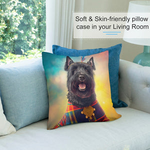 Regal Elegance Scottie Dog Plush Pillow Case-Cushion Cover-Dog Dad Gifts, Dog Mom Gifts, Home Decor, Pillows, Scottish Terrier-4