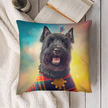Load image into Gallery viewer, Regal Elegance Scottie Dog Plush Pillow Case-Cushion Cover-Dog Dad Gifts, Dog Mom Gifts, Home Decor, Pillows, Scottish Terrier-6