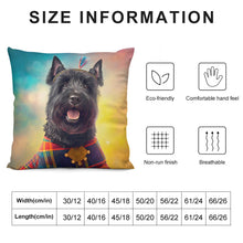 Load image into Gallery viewer, Regal Elegance Scottie Dog Plush Pillow Case-Cushion Cover-Dog Dad Gifts, Dog Mom Gifts, Home Decor, Pillows, Scottish Terrier-12 &quot;×12 &quot;-White-1