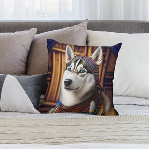 Regal Elegance Siberian Husky Plush Pillow Case-Cushion Cover-Dog Dad Gifts, Dog Mom Gifts, Home Decor, Pillows, Siberian Husky-2