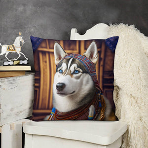 Regal Elegance Siberian Husky Plush Pillow Case-Cushion Cover-Dog Dad Gifts, Dog Mom Gifts, Home Decor, Pillows, Siberian Husky-3