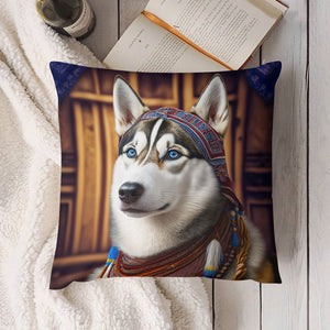 Regal Elegance Siberian Husky Plush Pillow Case-Cushion Cover-Dog Dad Gifts, Dog Mom Gifts, Home Decor, Pillows, Siberian Husky-4