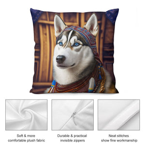 Regal Elegance Siberian Husky Plush Pillow Case-Cushion Cover-Dog Dad Gifts, Dog Mom Gifts, Home Decor, Pillows, Siberian Husky-5
