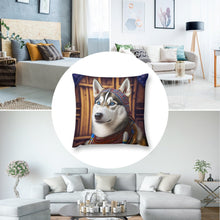Load image into Gallery viewer, Regal Elegance Siberian Husky Plush Pillow Case-Cushion Cover-Dog Dad Gifts, Dog Mom Gifts, Home Decor, Pillows, Siberian Husky-8