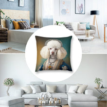 Load image into Gallery viewer, Regal Pompon White Poodle Plush Pillow Case-Cushion Cover-Dog Dad Gifts, Dog Mom Gifts, Home Decor, Pillows, Poodle-3