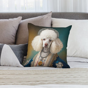 Regal Pompon White Poodle Plush Pillow Case-Cushion Cover-Dog Dad Gifts, Dog Mom Gifts, Home Decor, Pillows, Poodle-5