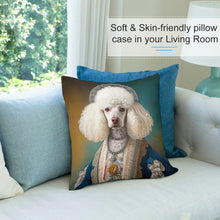 Load image into Gallery viewer, Regal Pompon White Poodle Plush Pillow Case-Cushion Cover-Dog Dad Gifts, Dog Mom Gifts, Home Decor, Pillows, Poodle-6