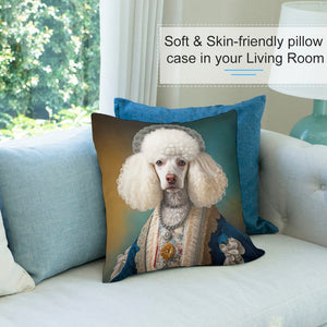 Regal Pompon White Poodle Plush Pillow Case-Cushion Cover-Dog Dad Gifts, Dog Mom Gifts, Home Decor, Pillows, Poodle-6
