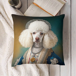 Regal Pompon White Poodle Plush Pillow Case-Cushion Cover-Dog Dad Gifts, Dog Mom Gifts, Home Decor, Pillows, Poodle-8