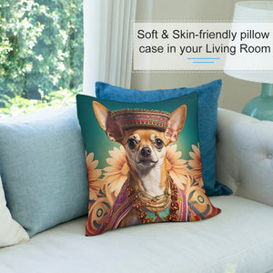 Regal Radiance Fawn Red Chihuahua Plush Pillow Case-Chihuahua, Dog Dad Gifts, Dog Mom Gifts, Home Decor, Pillows-3