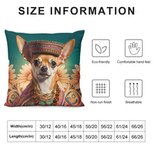 Load image into Gallery viewer, Regal Radiance Fawn Red Chihuahua Plush Pillow Case-Chihuahua, Dog Dad Gifts, Dog Mom Gifts, Home Decor, Pillows-12 &quot;×12 &quot;-White-1