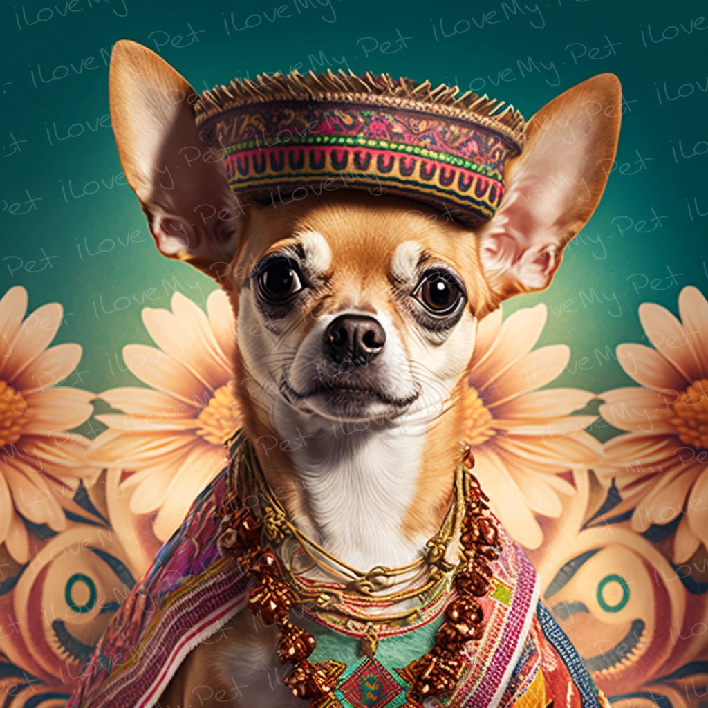 Regal Radiance Fawn Red Chihuahua Wall Art Poster-Art-Chihuahua, Dog Art, Home Decor, Poster-1