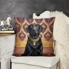 Load image into Gallery viewer, Regal Raja Black Labrador Plush Pillow Case-Cushion Cover-Black Labrador, Dog Dad Gifts, Dog Mom Gifts, Home Decor, Pillows-3
