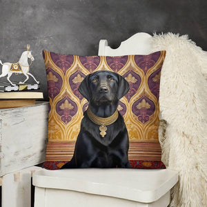 Regal Raja Black Labrador Plush Pillow Case-Cushion Cover-Black Labrador, Dog Dad Gifts, Dog Mom Gifts, Home Decor, Pillows-3
