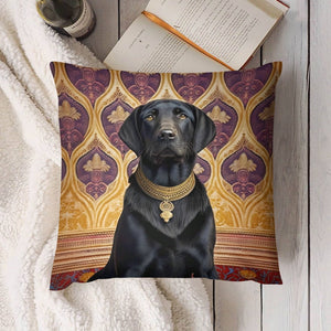 Regal Raja Black Labrador Plush Pillow Case-Cushion Cover-Black Labrador, Dog Dad Gifts, Dog Mom Gifts, Home Decor, Pillows-4