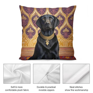 Regal Raja Black Labrador Plush Pillow Case-Cushion Cover-Black Labrador, Dog Dad Gifts, Dog Mom Gifts, Home Decor, Pillows-5