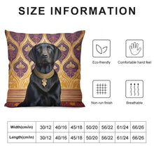 Load image into Gallery viewer, Regal Raja Black Labrador Plush Pillow Case-Cushion Cover-Black Labrador, Dog Dad Gifts, Dog Mom Gifts, Home Decor, Pillows-6