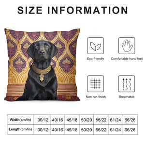 Regal Raja Black Labrador Plush Pillow Case-Cushion Cover-Black Labrador, Dog Dad Gifts, Dog Mom Gifts, Home Decor, Pillows-6