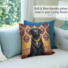 Load image into Gallery viewer, Regal Raja Black Labrador Plush Pillow Case-Cushion Cover-Black Labrador, Dog Dad Gifts, Dog Mom Gifts, Home Decor, Pillows-7