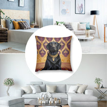 Load image into Gallery viewer, Regal Raja Black Labrador Plush Pillow Case-Cushion Cover-Black Labrador, Dog Dad Gifts, Dog Mom Gifts, Home Decor, Pillows-8