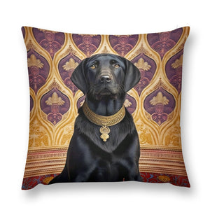 Regal Raja Black Labrador Plush Pillow Case-Cushion Cover-Black Labrador, Dog Dad Gifts, Dog Mom Gifts, Home Decor, Pillows-12 "×12 "-1