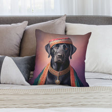 Load image into Gallery viewer, Regal Renaissance Black Labrador Plush Pillow Case-Cushion Cover-Black Labrador, Dog Dad Gifts, Dog Mom Gifts, Home Decor, Pillows-2