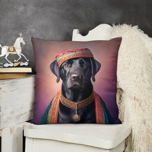 Load image into Gallery viewer, Regal Renaissance Black Labrador Plush Pillow Case-Cushion Cover-Black Labrador, Dog Dad Gifts, Dog Mom Gifts, Home Decor, Pillows-3