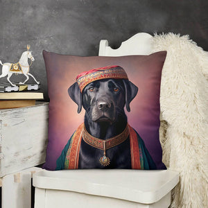 Regal Renaissance Black Labrador Plush Pillow Case-Cushion Cover-Black Labrador, Dog Dad Gifts, Dog Mom Gifts, Home Decor, Pillows-3