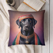 Load image into Gallery viewer, Regal Renaissance Black Labrador Plush Pillow Case-Cushion Cover-Black Labrador, Dog Dad Gifts, Dog Mom Gifts, Home Decor, Pillows-4