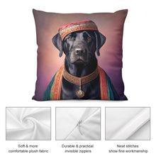 Load image into Gallery viewer, Regal Renaissance Black Labrador Plush Pillow Case-Cushion Cover-Black Labrador, Dog Dad Gifts, Dog Mom Gifts, Home Decor, Pillows-5