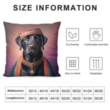 Load image into Gallery viewer, Regal Renaissance Black Labrador Plush Pillow Case-Cushion Cover-Black Labrador, Dog Dad Gifts, Dog Mom Gifts, Home Decor, Pillows-6
