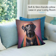 Load image into Gallery viewer, Regal Renaissance Black Labrador Plush Pillow Case-Cushion Cover-Black Labrador, Dog Dad Gifts, Dog Mom Gifts, Home Decor, Pillows-7