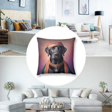Load image into Gallery viewer, Regal Renaissance Black Labrador Plush Pillow Case-Cushion Cover-Black Labrador, Dog Dad Gifts, Dog Mom Gifts, Home Decor, Pillows-8