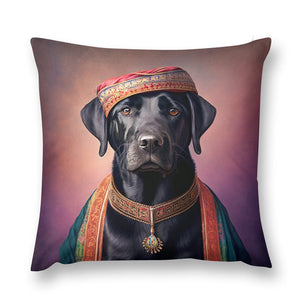 Regal Renaissance Black Labrador Plush Pillow Case-Cushion Cover-Black Labrador, Dog Dad Gifts, Dog Mom Gifts, Home Decor, Pillows-12 "×12 "-1